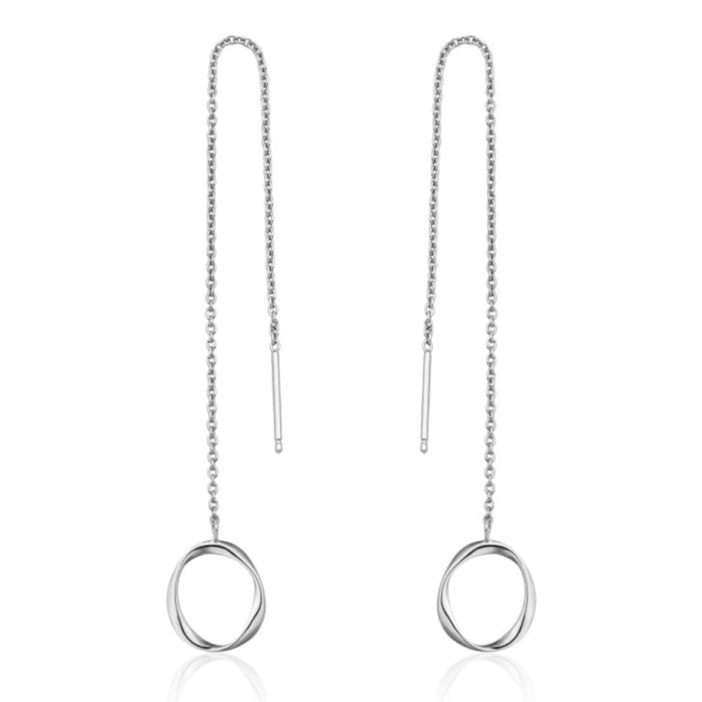 Twister Threader Earrings Silver