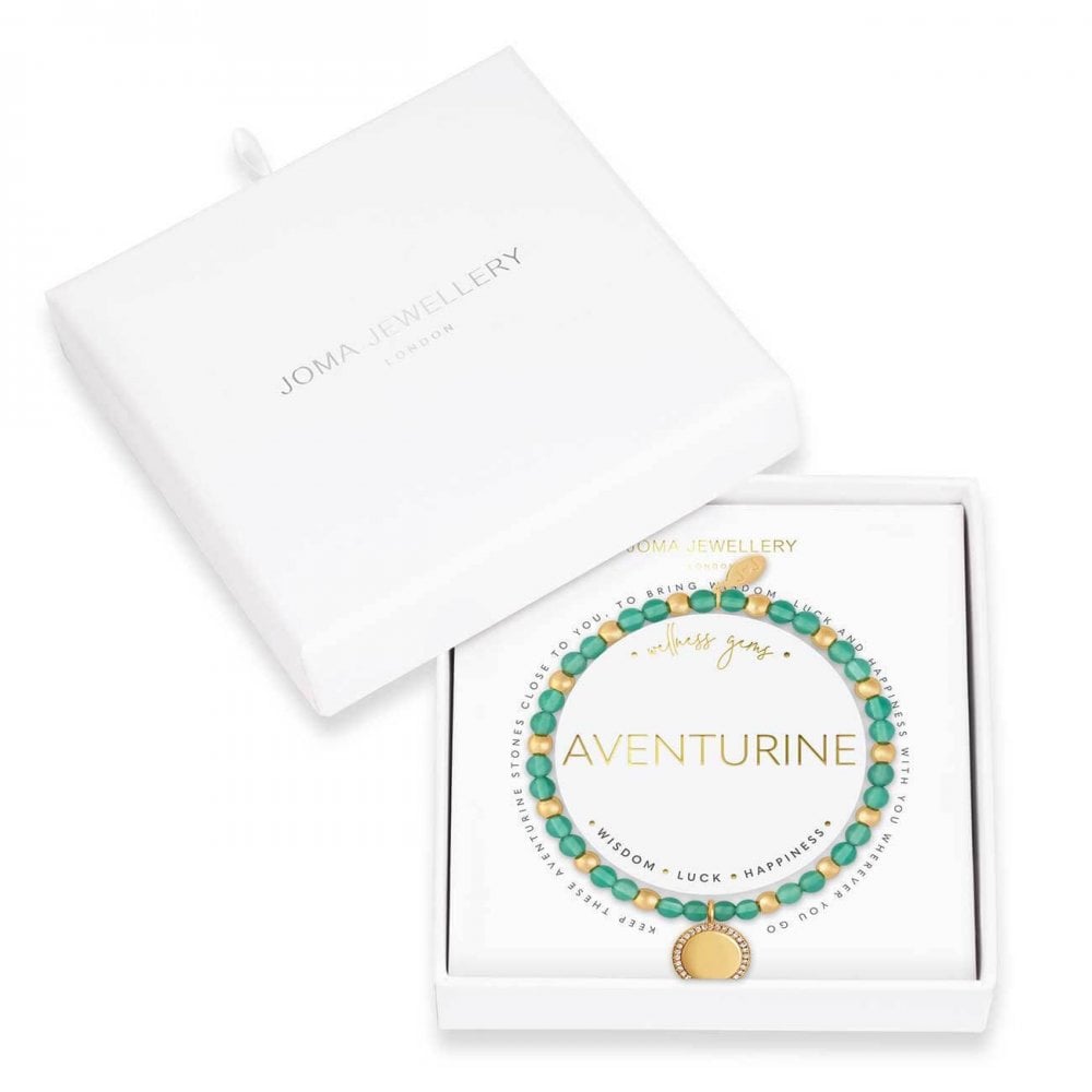 Wellness Gems | Gold | Aventurine Bracelet | 17.5cm Stretch