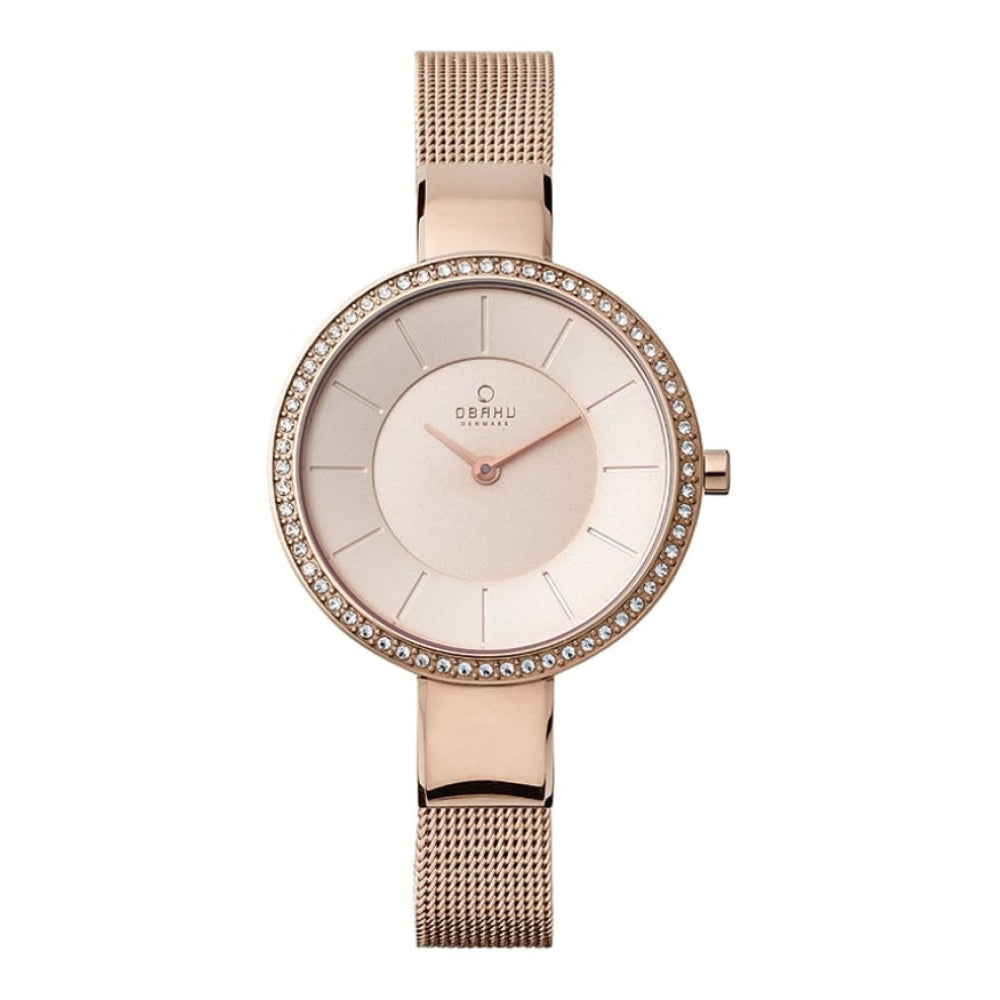 SOL - GLIMT ROSE Rose Gold Plated Mesh Bracelet Watch