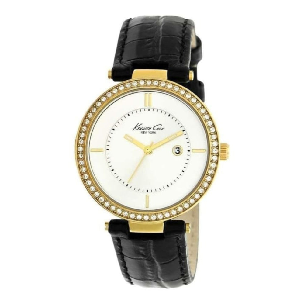Womens white and gold watch