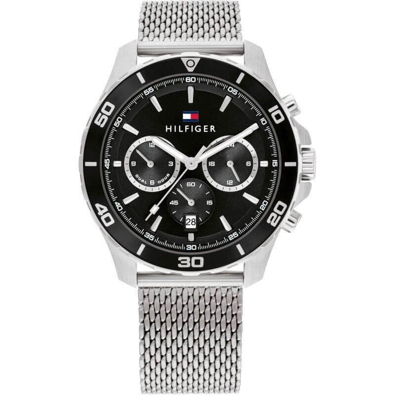 Jordan SS Black Chronograph Dial & MeshStrap Watch