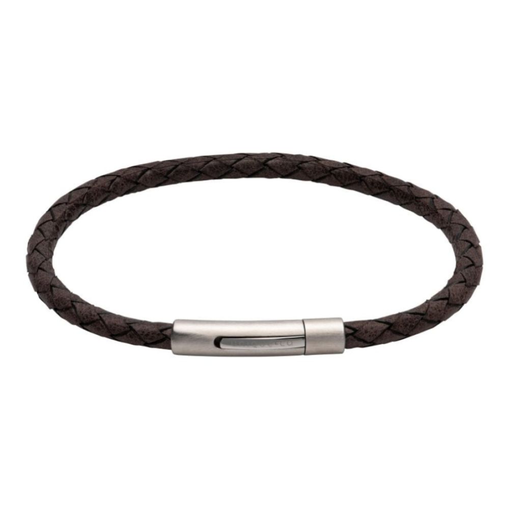 Moroccan Leather Bracelet BL Edge with Matte/Polished Steel Clasp