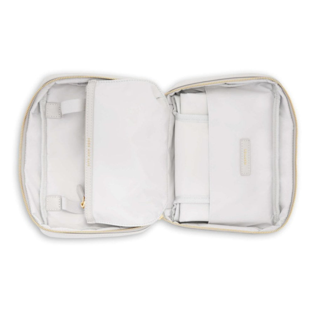 QUICK CHANGE BABY ORGANISER WITH CHANGING MAT - SQUEAKY CLEAN - Warm Grey - 16x25x9cm