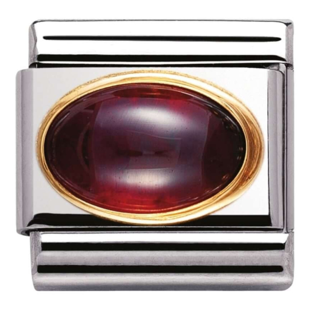 Classic Gold Set Garnet Stone Link