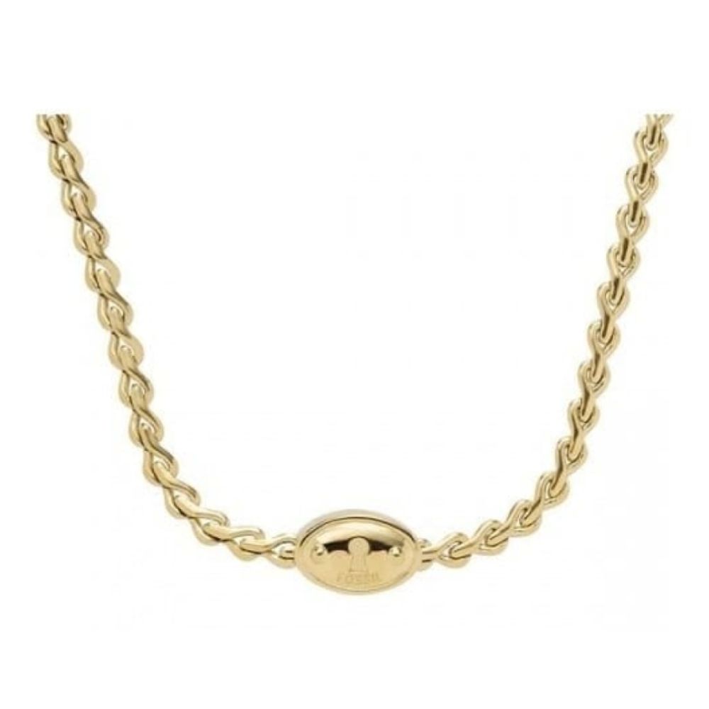 Ladies Gold IP Padlock Chain Necklace