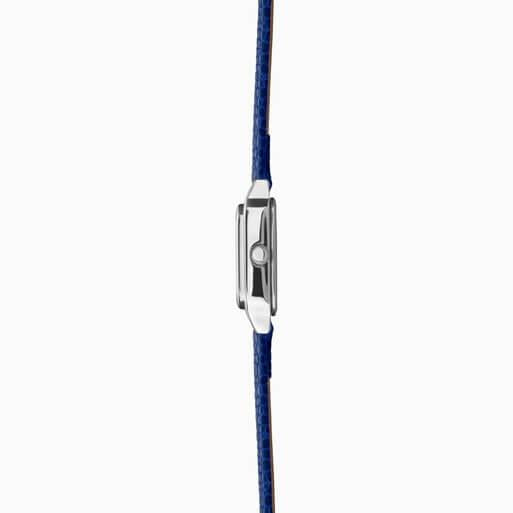 Classic Monica White Dial With Silver Case & Blue Leather Strap Ladies Watch