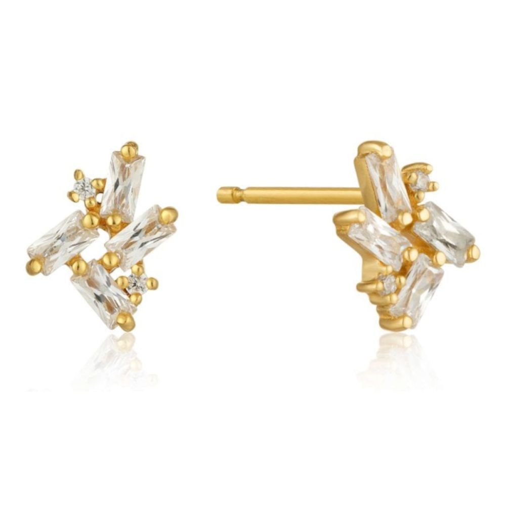 Cluster Stud Earrings Gold