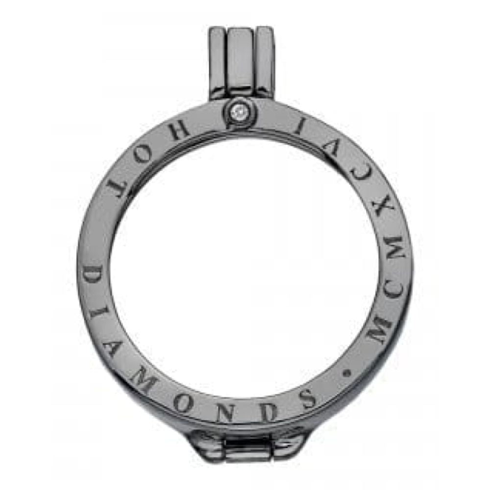 Black Rhodium Plated Sterling Silver 25 mm Coin Keeper