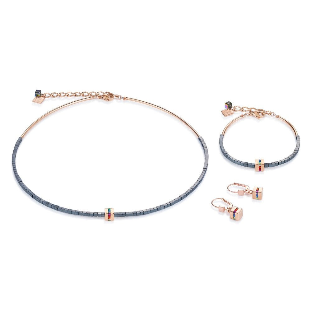 Multicolour Rose Gold Plated Pierced Earring