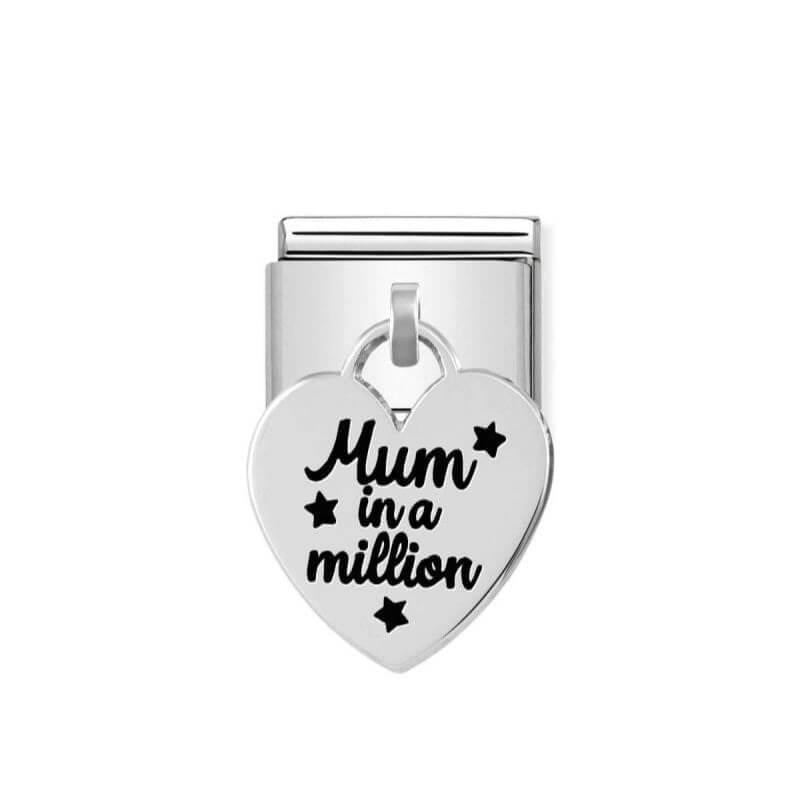 Classic Engraved Mum In a Million Link In SS & 925 Silver