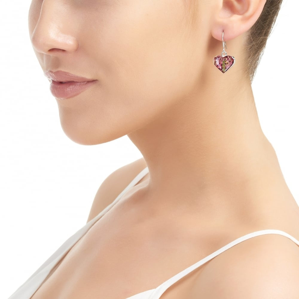 Silver drop Earrings - Heather - Small heart