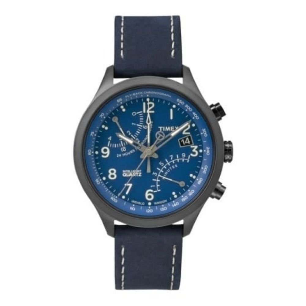 Timex Men's Stainless Steel Wristwatch With Leather Strap