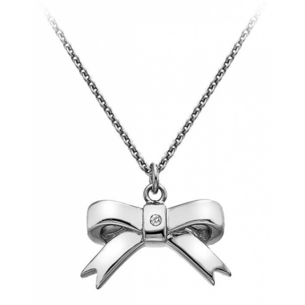 Sterling Silver Ribbon Pendant Necklace