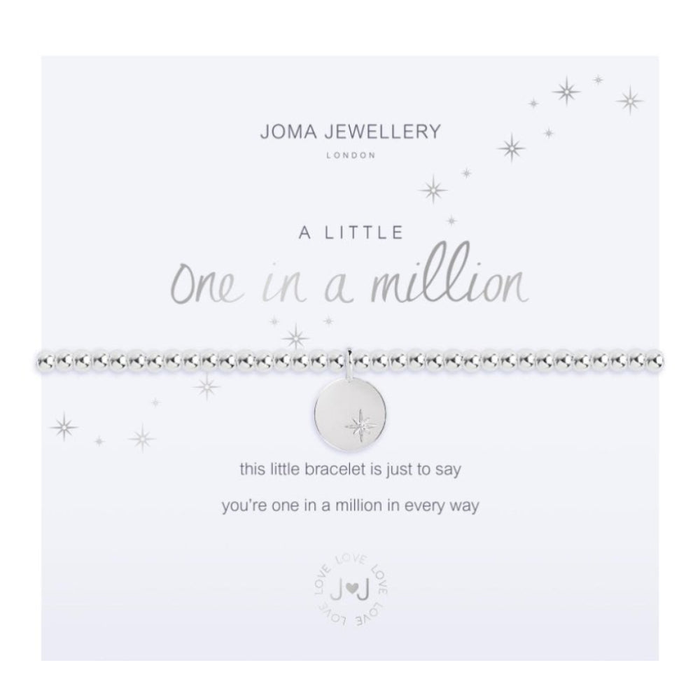 A Little - One In A Million - Silver- 17.5cm Stretch Bracelet