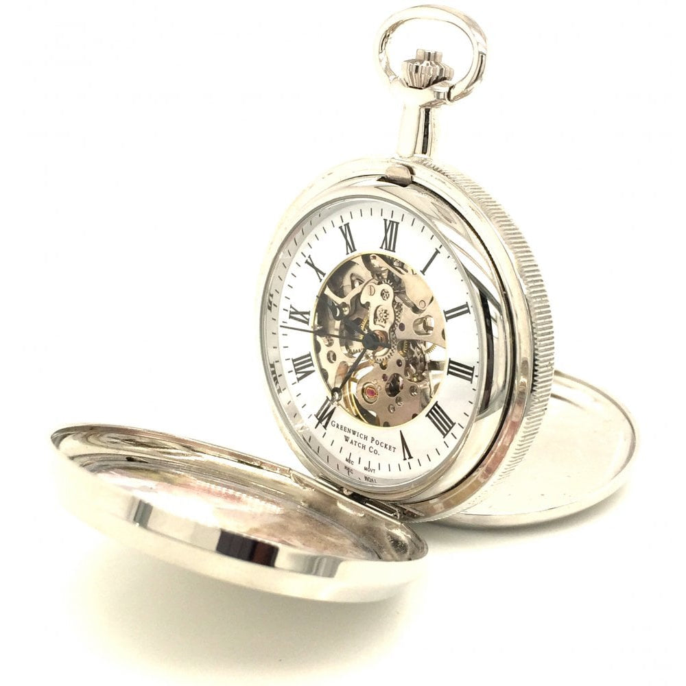 The Kew - Mechanical Chrome Plated Photo Frame Pocket Watch
