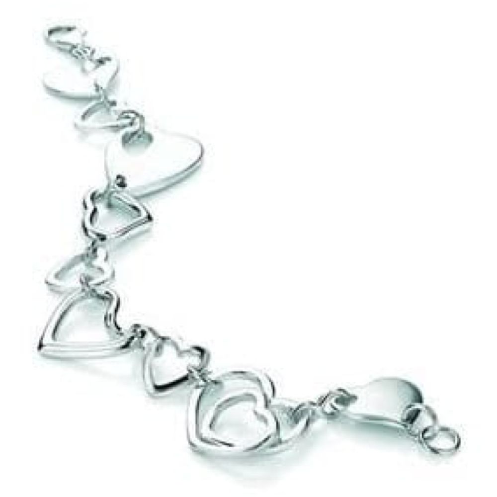 Ladies Sterling Silver Heart Bracelet