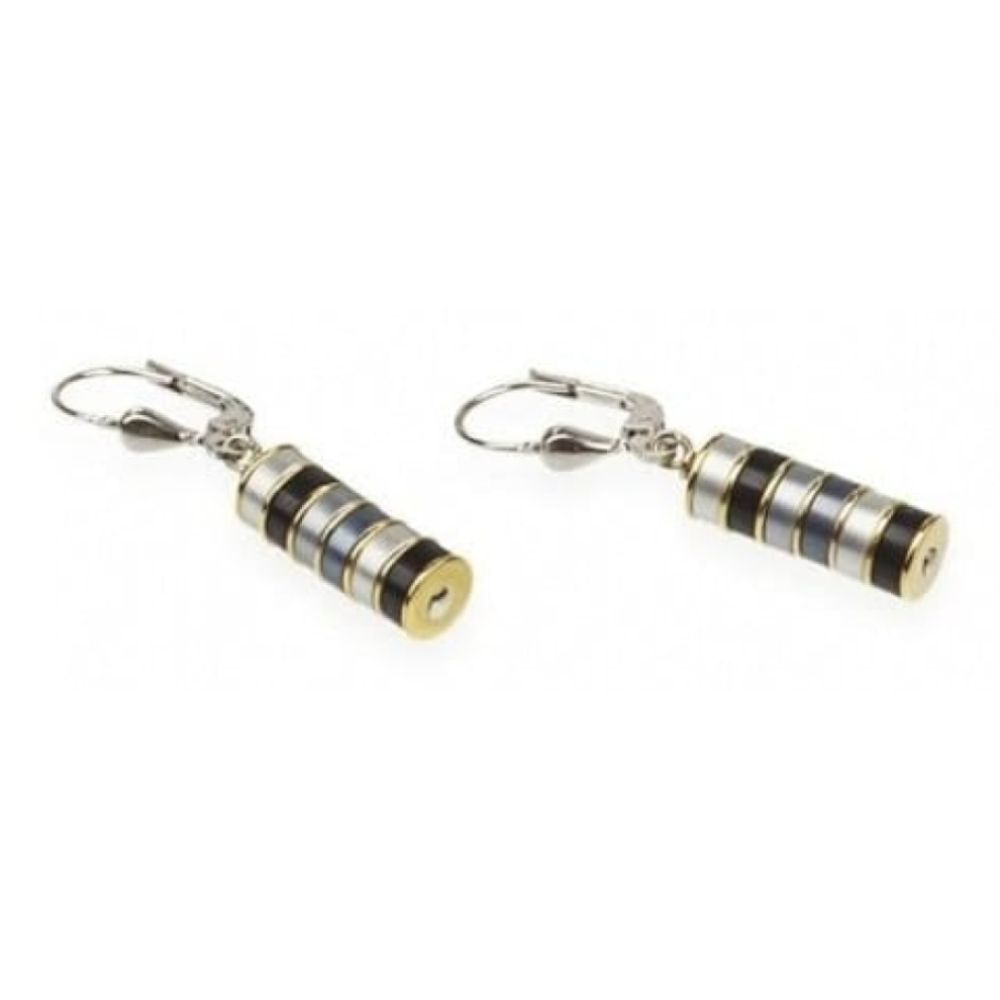 Ladies Diamond-Cut Aluminium & Gold Plated Earrings