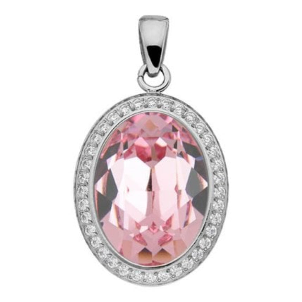 Pendant Tivola Deluxe Light Rose Crystal Big Silver