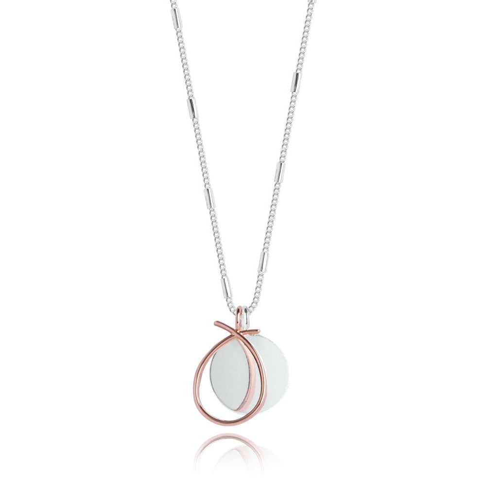 ALINA Circle Necklace - Silver And Rose Gold - Necklace - 46cm