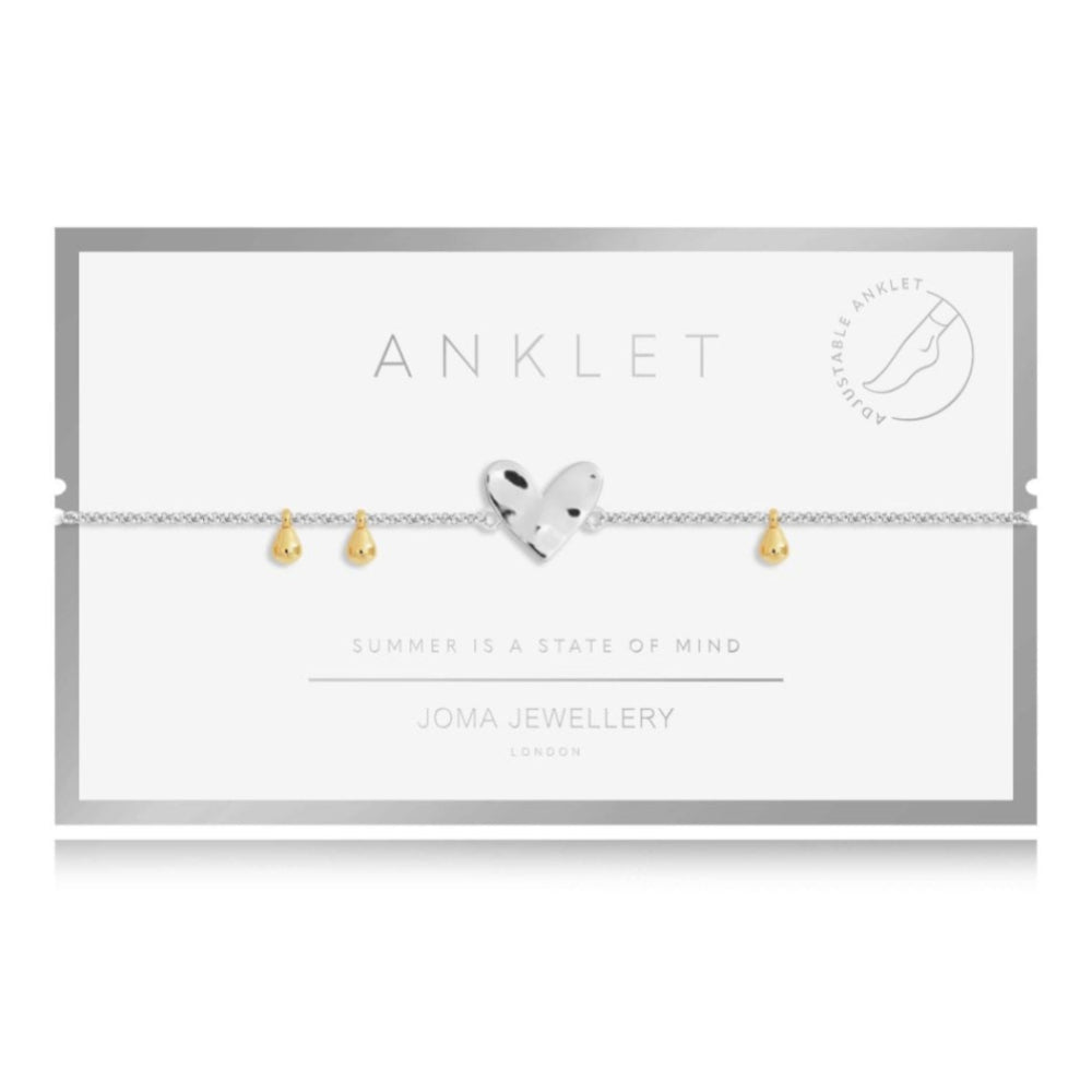 Anklet | Silver Heart | 26cm Total Length