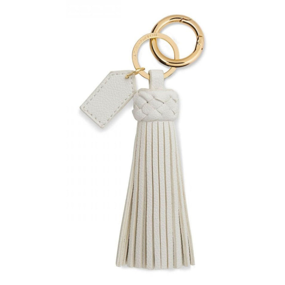 Cara Tassel Keyring | White | 11.5 X 3.5cm