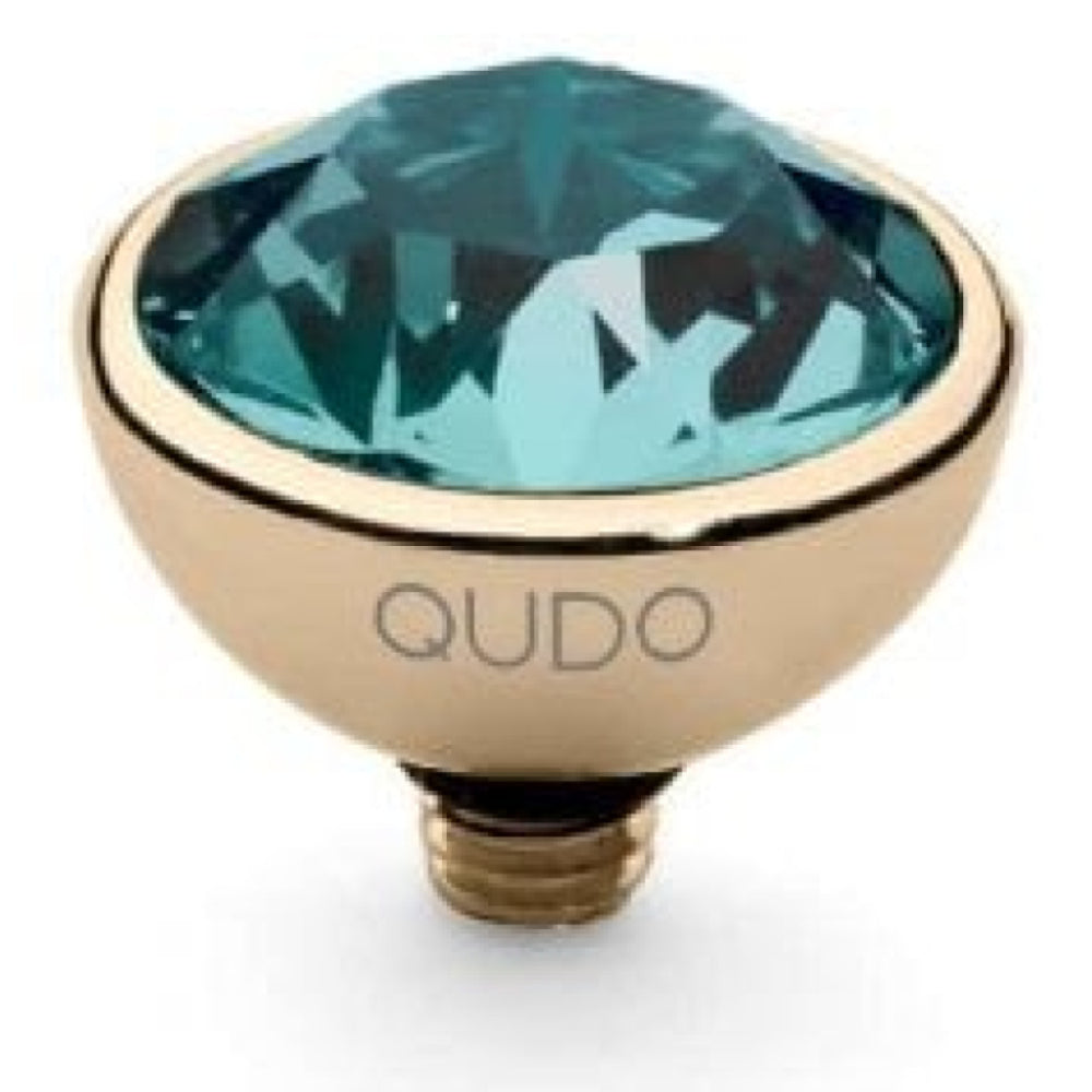 Famosa Gold 10mm Bottone Ring Top Light Turquoise