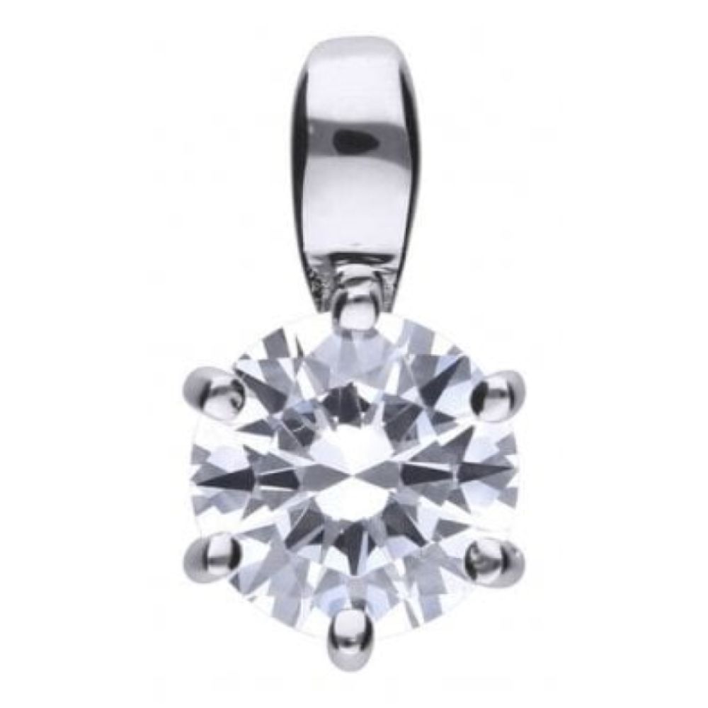 Claw Set 1.0ct Solitaire Pendant Necklace