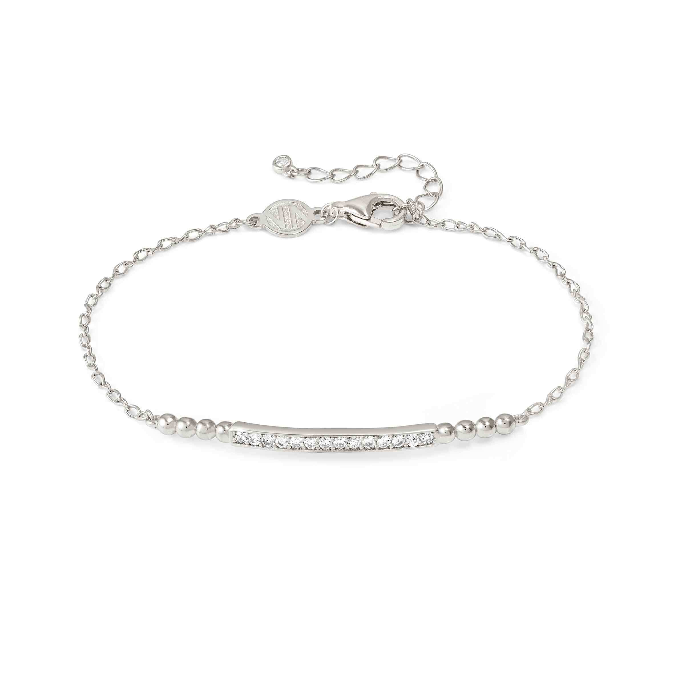 Lovecloud Silver Stone Set Bar Bracelet