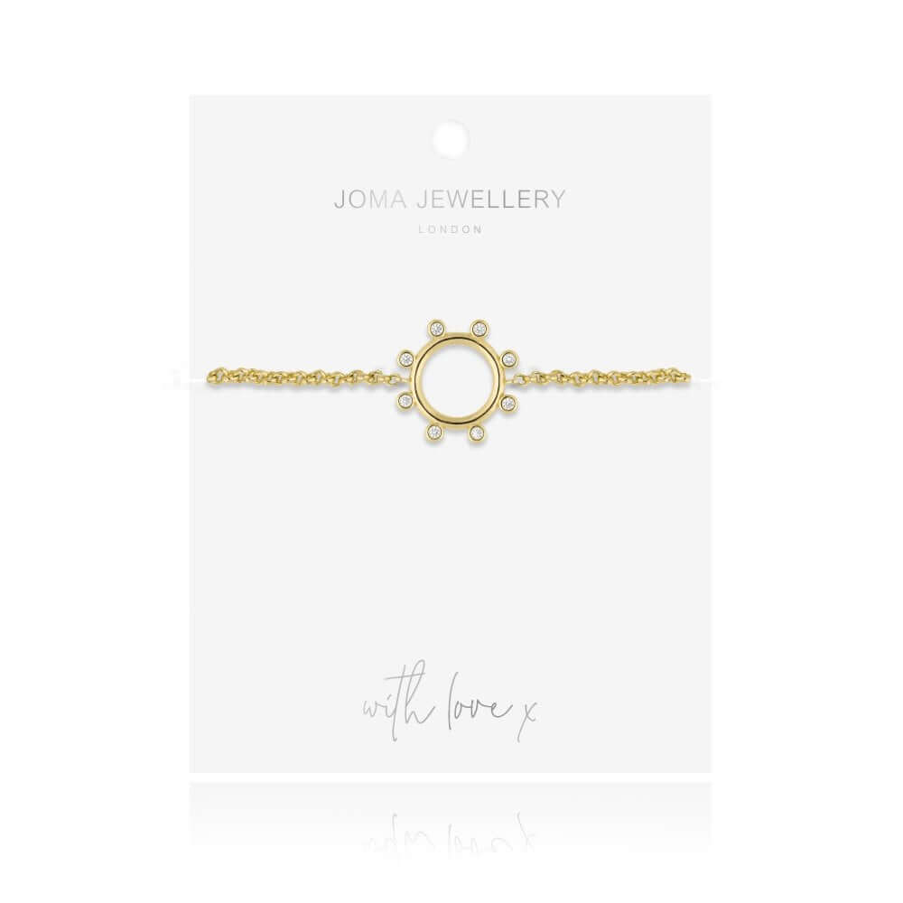 Zahra | Gold | CZ Hoop | Bracelet | 19cm Adjustable