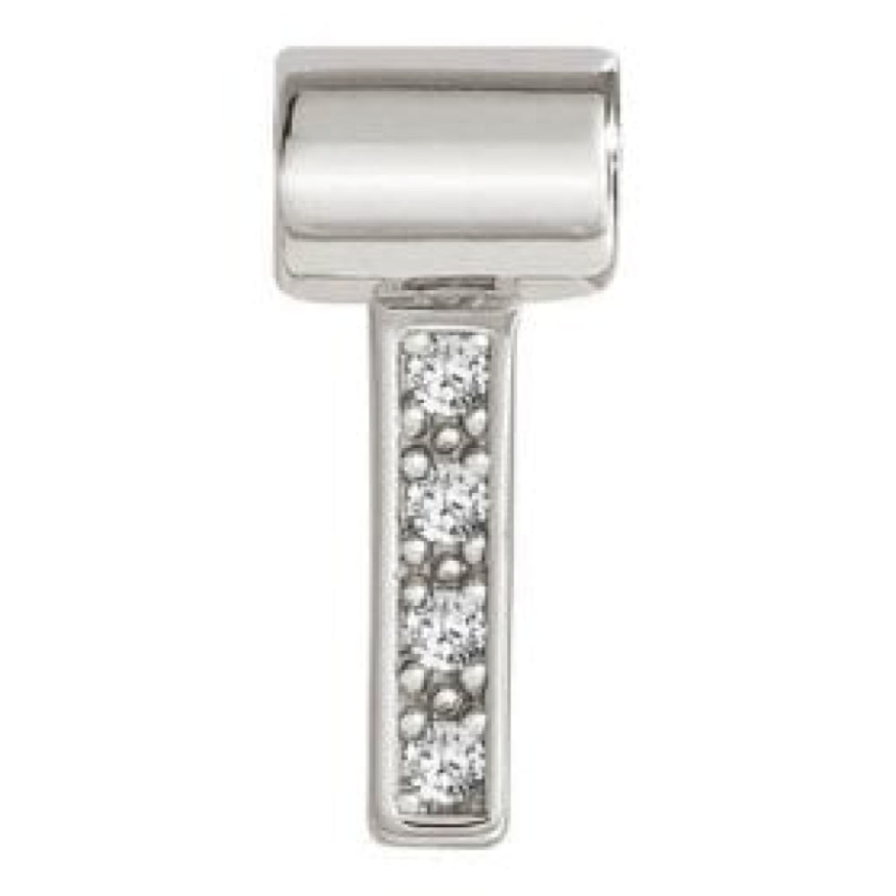 Seimia Silver Cubic Zirconia Letter I Charm