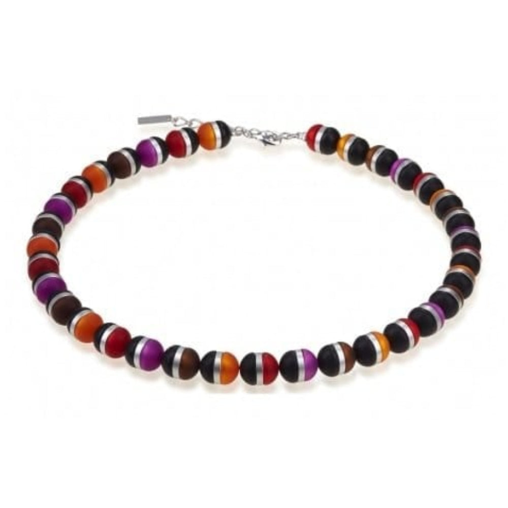 Ladies Red, Orange, Purple & Brown Diamond-Cut Aluminium Necklace