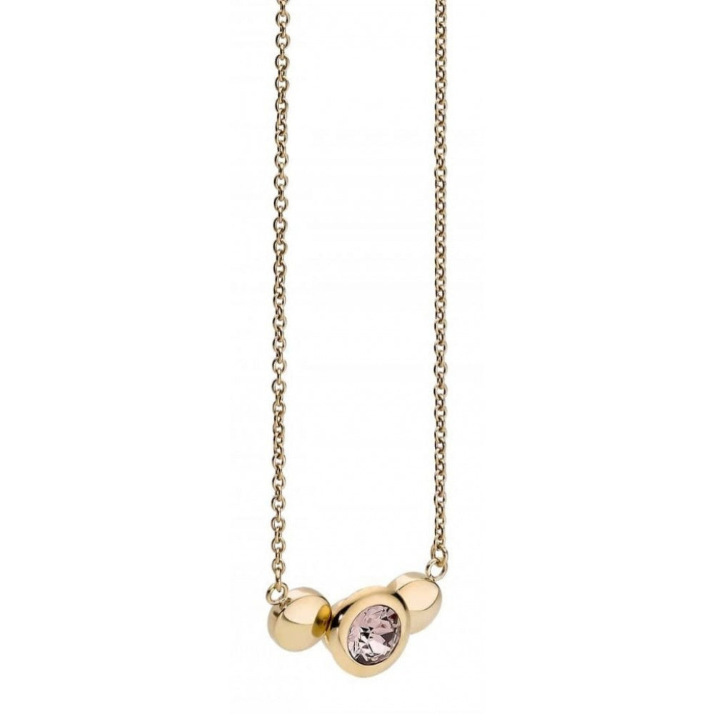 Famosa Yellow Gold Plated Horizontal Pendant Womens Necklace