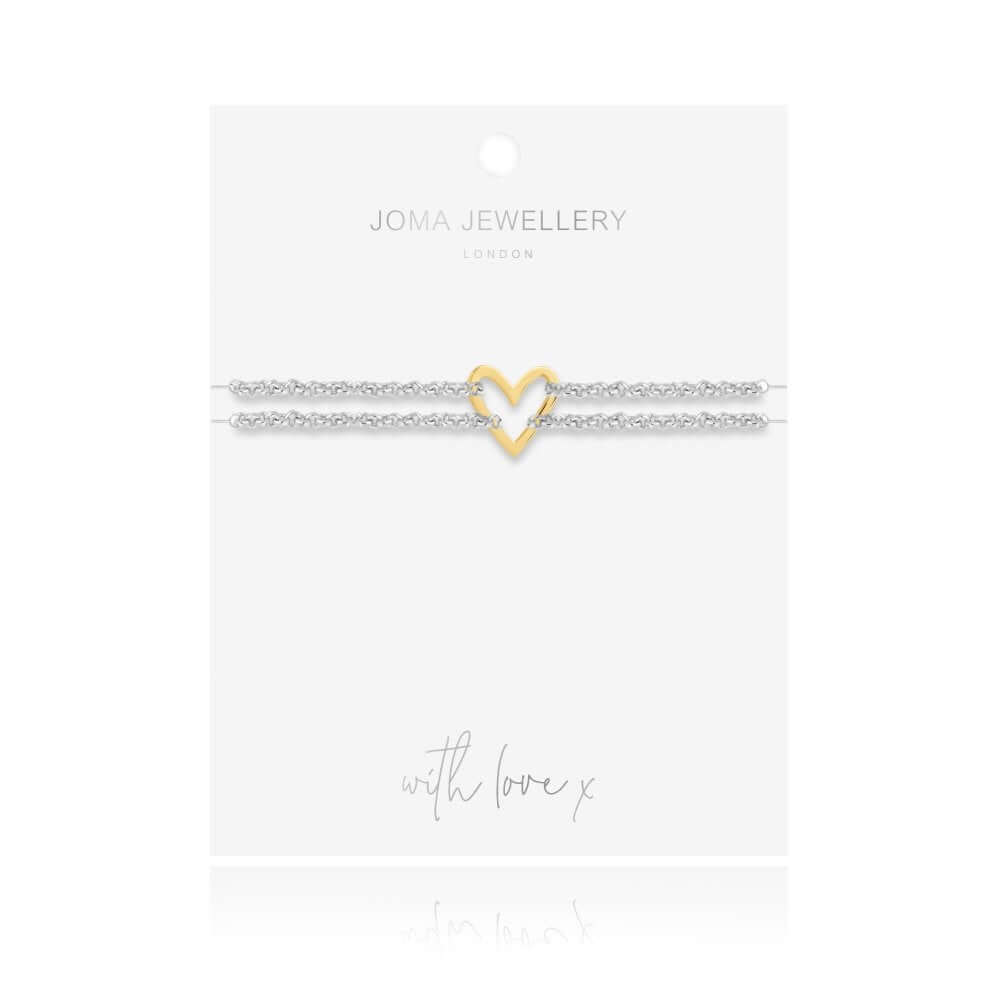 Lana | Hammered Heart | Silver And Gold | Bracelet | 18cm + 3cm Extender