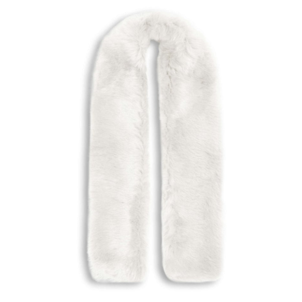 FAUX FUR STOLE - White - 135x14cm