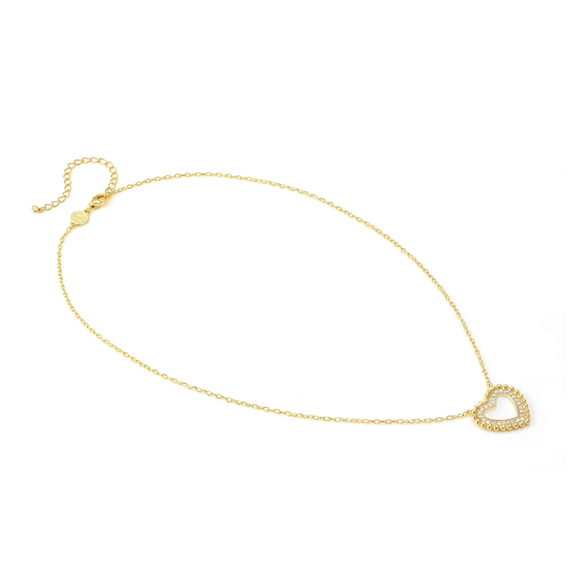 Lovecloud Necklace In Gold With CZ Set Heart Pendant