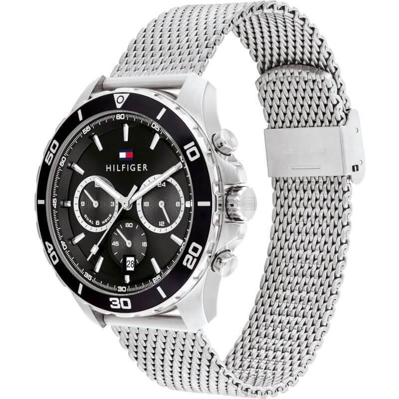 Jordan SS Black Chronograph Dial & MeshStrap Watch