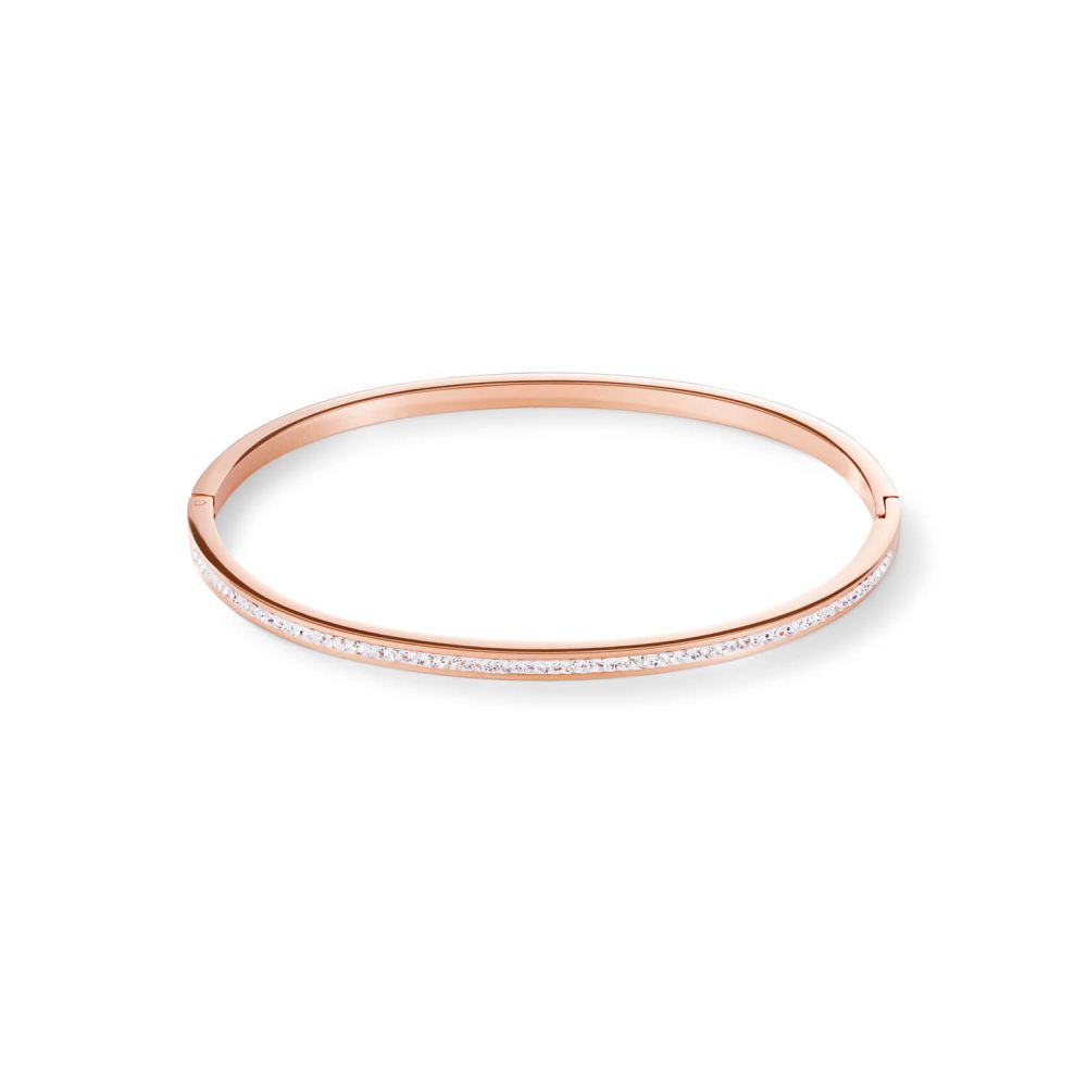 Crystals Pave Rose Gold Slim Bangle