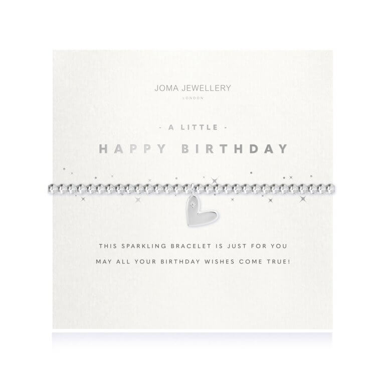 Faceted A Little | Happy Birthday | Silver | Bracelet | 17.5cm Stretch