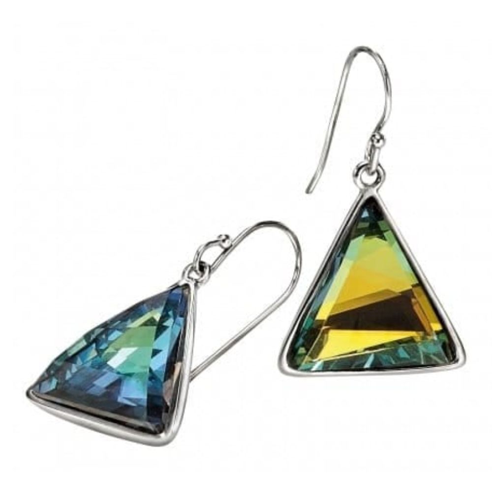 Ladies Swarovski Crystal Triangle Earrings