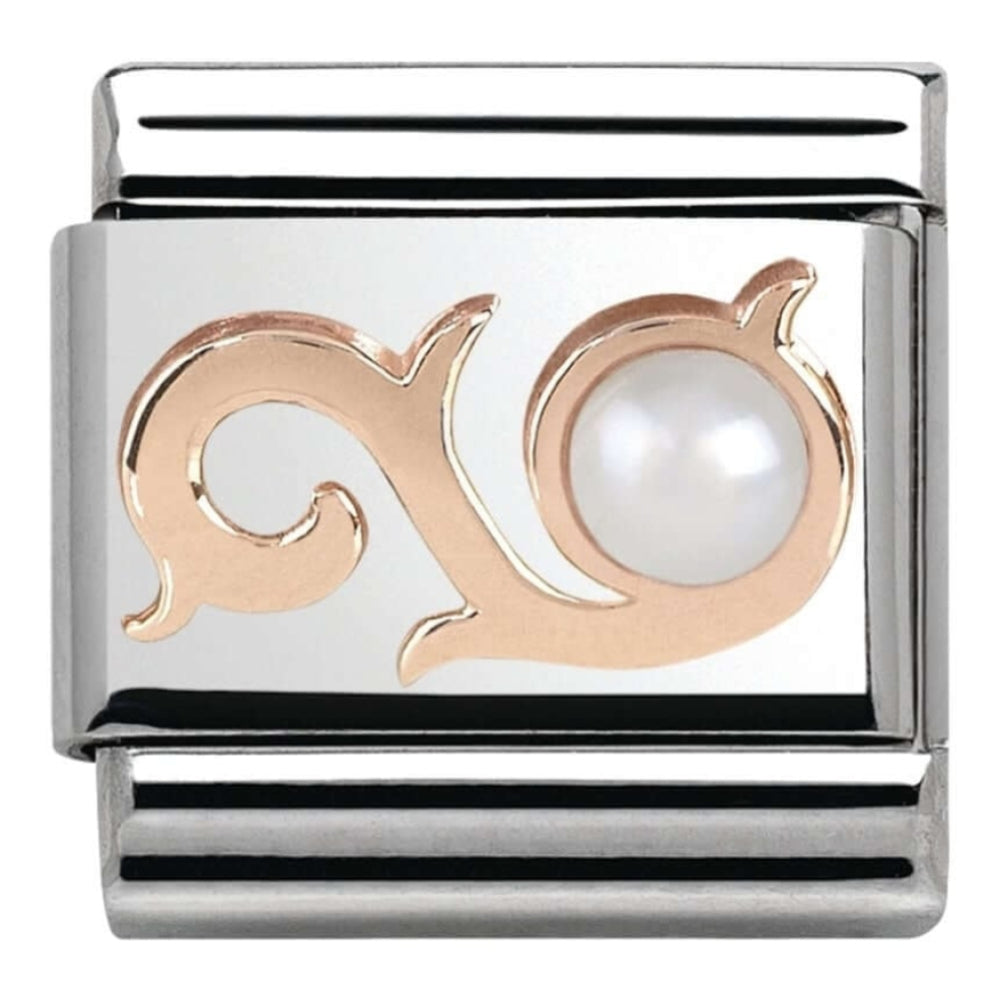 Classic Rose & Pearl Swirl Link