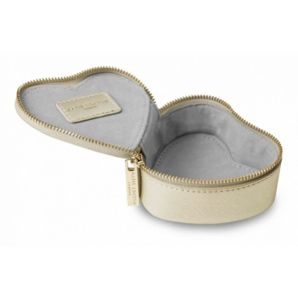 Small Heart Travel Jewellery Case - Sparkle Everyday - Metallic Gold