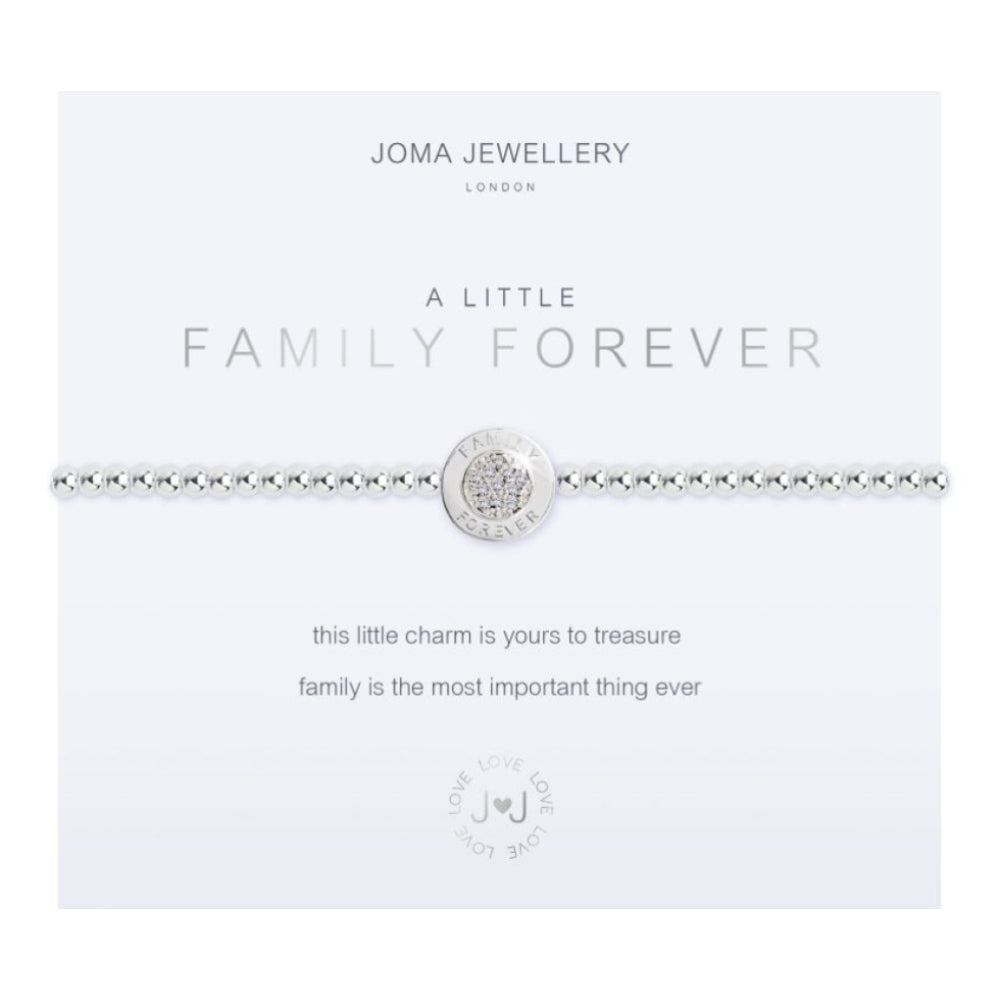 A Little - Family Forever - Silver- 17.5cm Stretch Bracelet