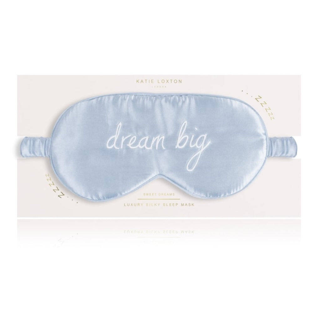 SATIN EYE MASK - DREAM BIG - blue - 11x21.5cm