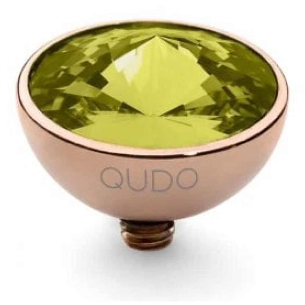 Famosa Rose Gold 11.5mm Bottone Ring Top Olivine