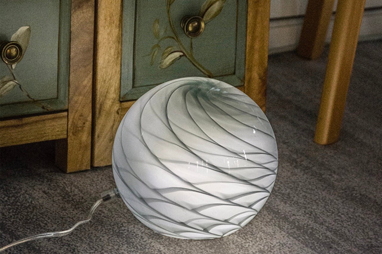 Misty Grey Lamp (18cm)