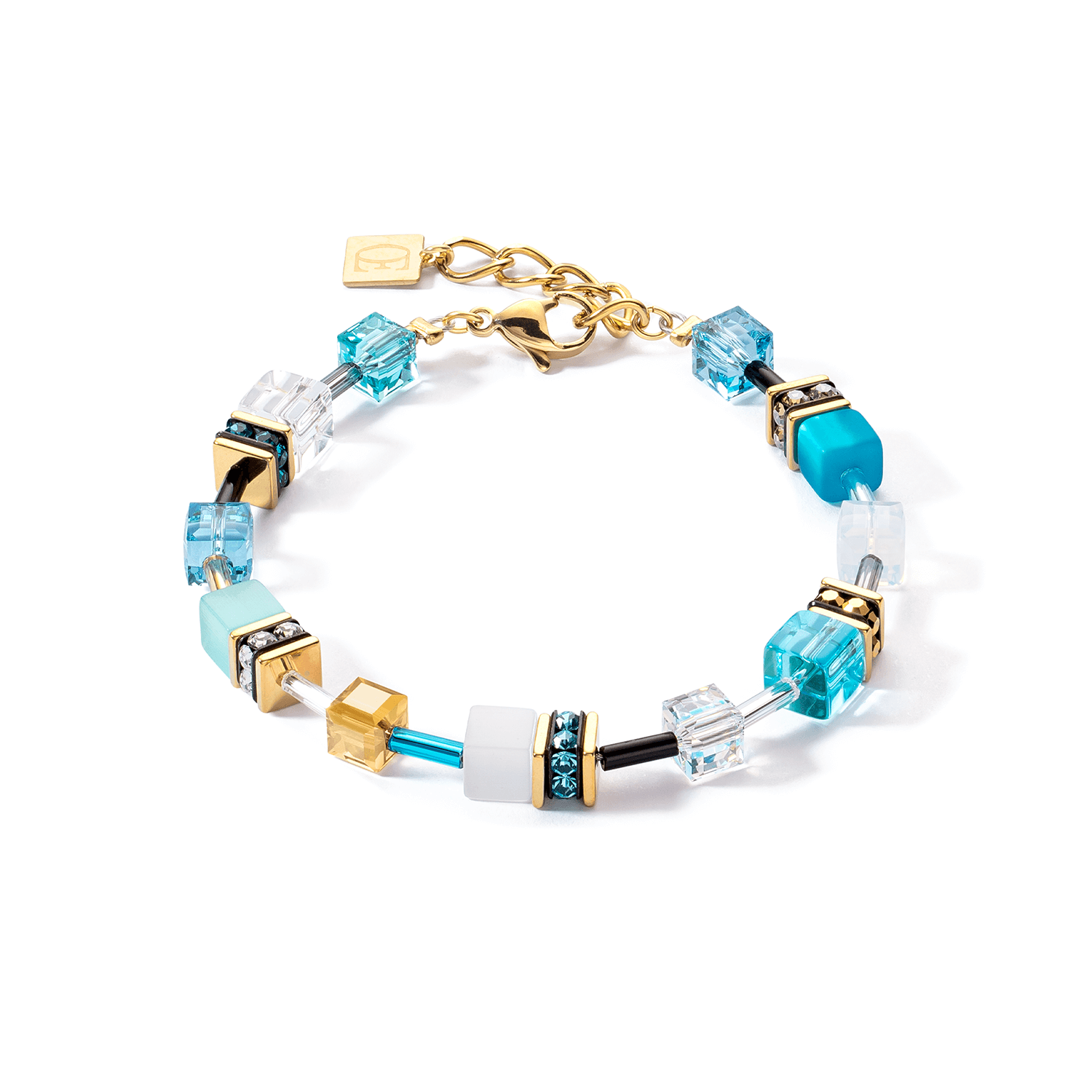 GeoCUBE Turquoise Gold Bracelet