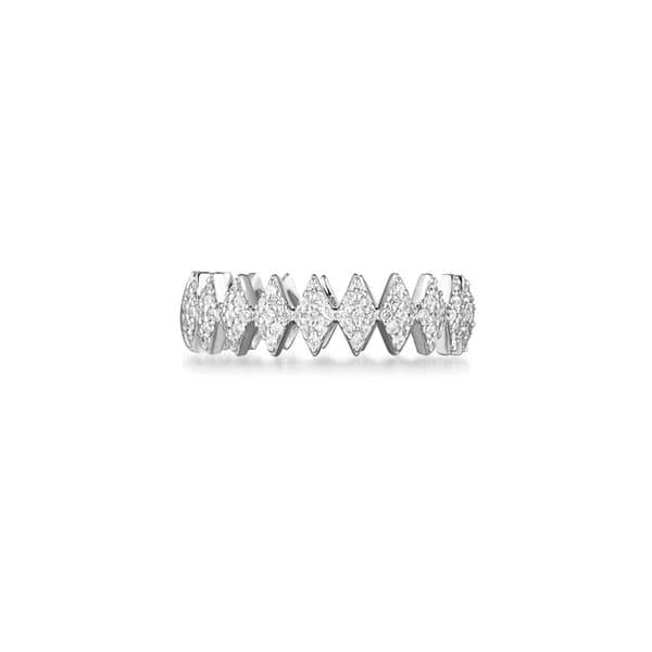 Silver Half Pave Sparkle Ring