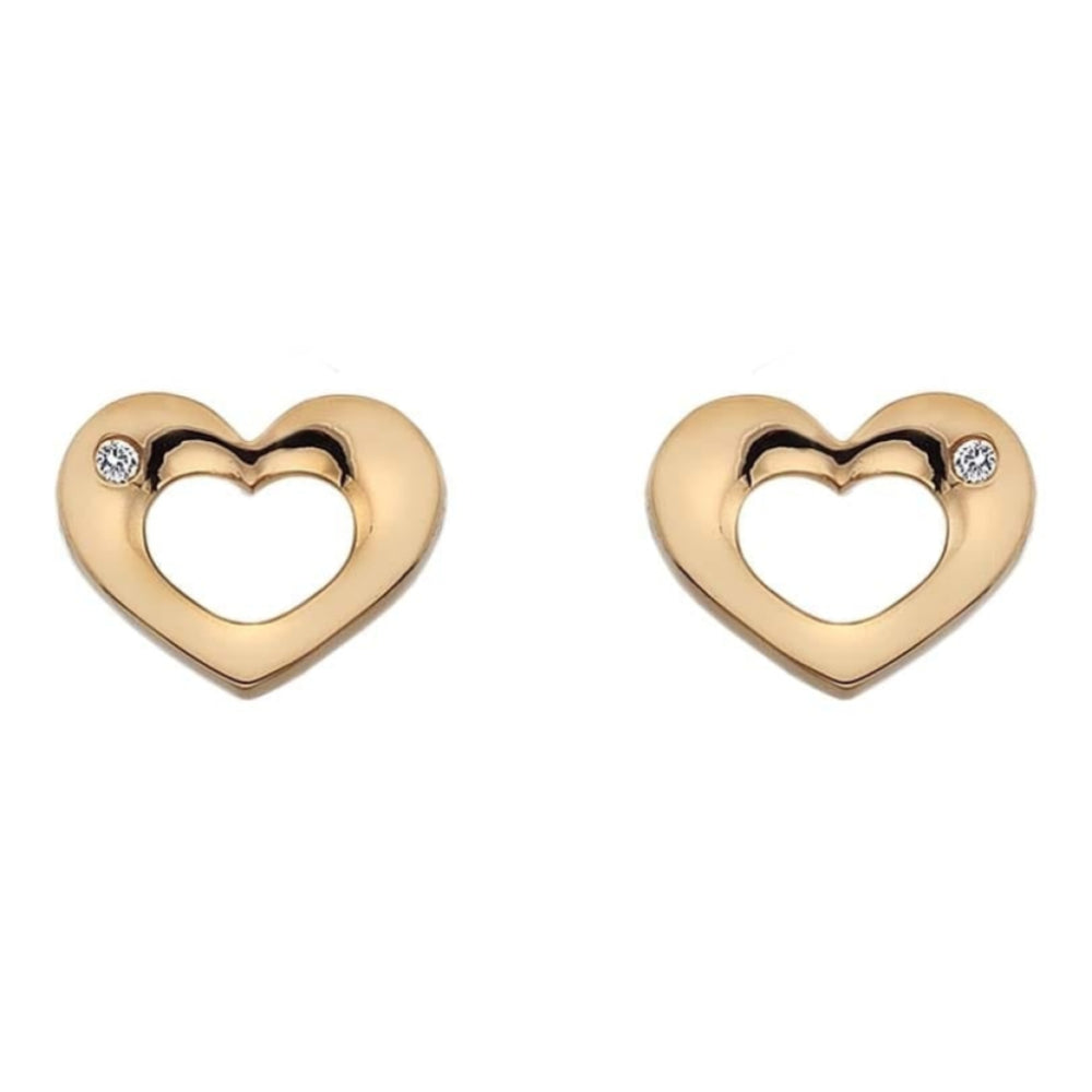Emerge Rose Gold Plated Open Heart Earrings