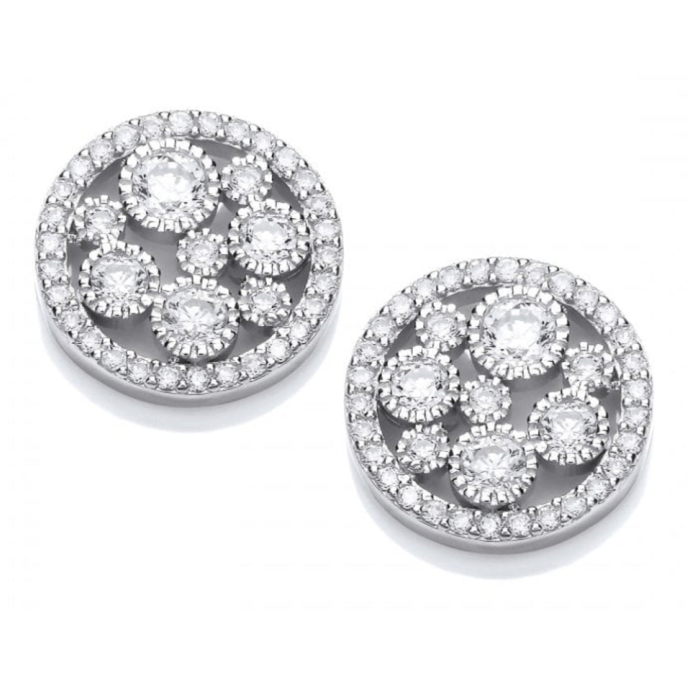 Silver CZ Mini Galaxy Earrings