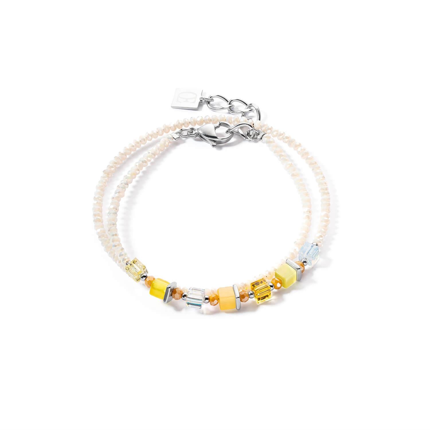 Joyful Colours Silver Yellow Wrap Bracelet